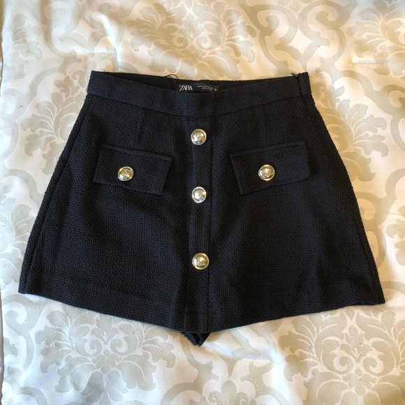 Zara Textured Buttoned Skort - Picture 1 of 10